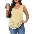 thumbnail image 6 of Tiqkatyck Tank Tops for Women Trendy Women's 2025 Chic Round Neck Short Sleeve Shirts 2D Printed Casual Loose Fit Vest Sleeveless Tunic Tops Summer Tops for Women Yellow M, 6 of 7