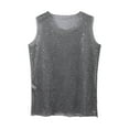 thumbnail image 5 of Men's Shiny Mesh Tank Top Sleeveless See Through Vest for Party Casual Daily Wear with Round Neck, 5 of 7