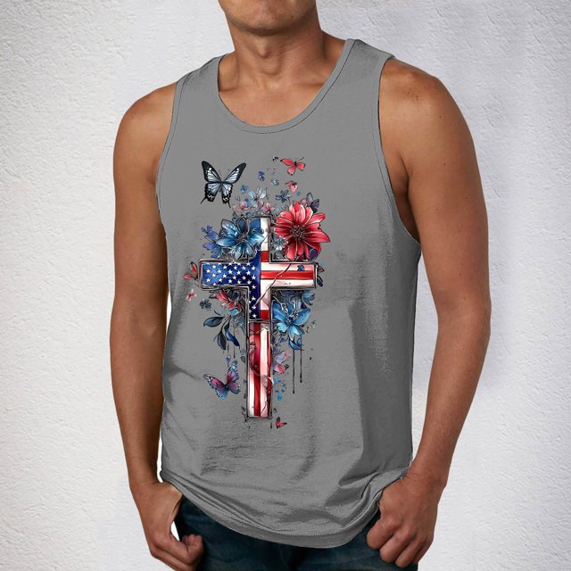 Camiseta sin mangas de cuello redondo para hombre, ropa de ocio, fitness, para el hogar, pijamas, camiseta con estampado de moda a color, blusa deportiva de poliéster para hombre
