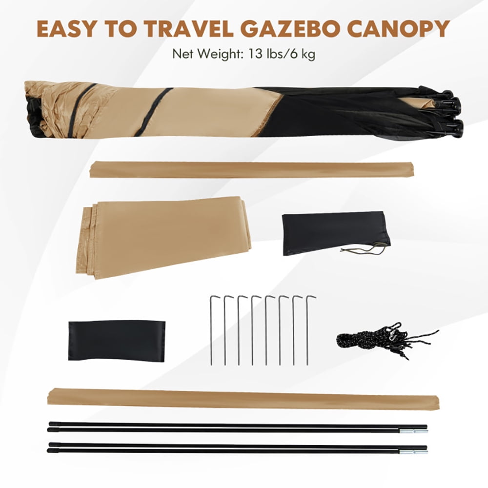 Aimee Lii 6.7 x 6.7 Feet Pop Up Gazebo with Netting and Carry Bag, Canopy Gazebo for Party Camping BBQ Events, Coffee Aimee Lii 6.7 x 6.7 Feet Pop Up Gazebo with Netting and Carry Bag, Canopy Gazebo for Party Camping BBQ Events, Coffee
