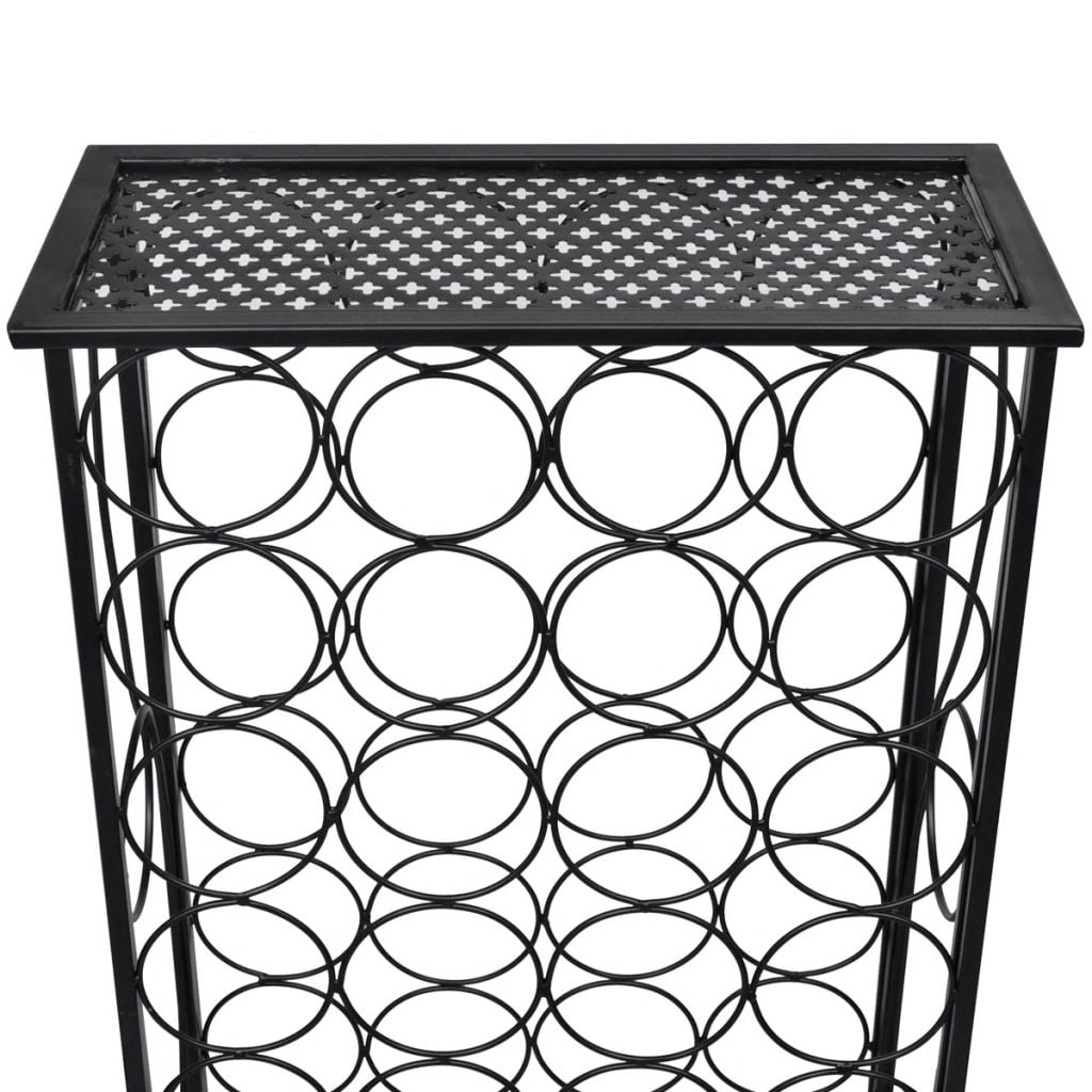 Kepooman 28 Bottles Free Standing Floor Metal Wine Bottle Holder, Black