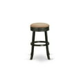 thumbnail image 2 of Swivel Barstool Counter Height - Modern Backless Stool, 30" Seat, Wood Frame, PU Leather, Brown & Black, 2 of 3