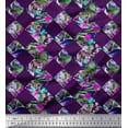 thumbnail image 1 of Soimoi Rayon Fabric Artistic Floral & Check Geometric Decor Fabric Printed Yard 42 Inch Wide, 1 of 1