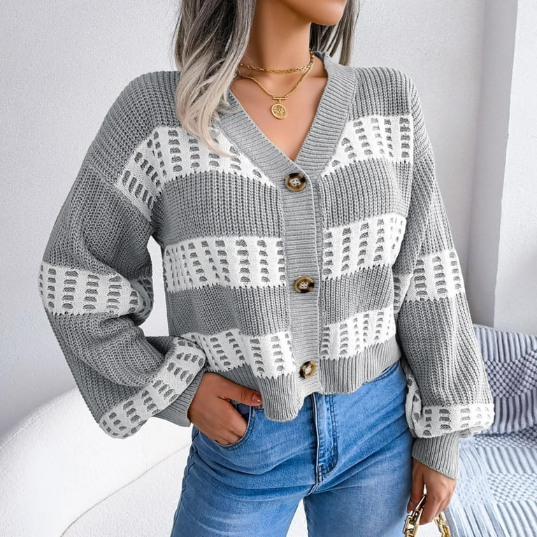 HAPIMO Savings Womens Y2K Long Sleeve Cardigan Fall Fashion V Neck Knitted Cardigan Dressy Casual Stripe Buttons Sweaters Tops Teen Girls Clothes Gray S - Walmart.com HAPIMO Savings Womens Y2K Long Sleeve Cardigan Fall Fashion V Neck Knitted Cardigan Dressy Casual Stripe Buttons Sweaters Tops Teen Girls Clothes Gray S - Walmart.com