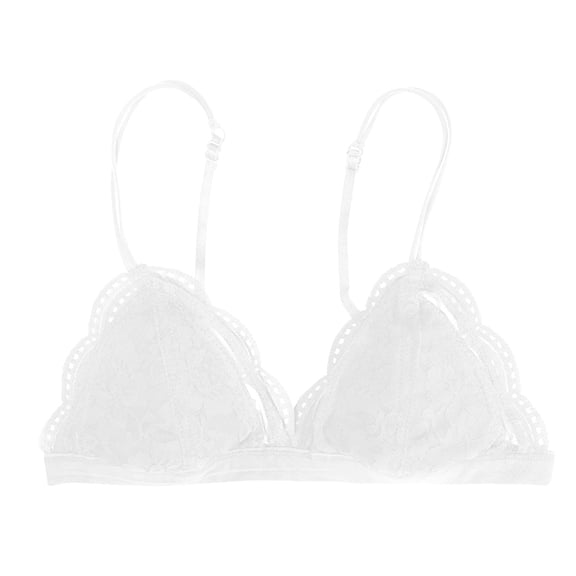 Women's Sexy Strapless Bra Removable Triangular Cup Lace Comfort Bra