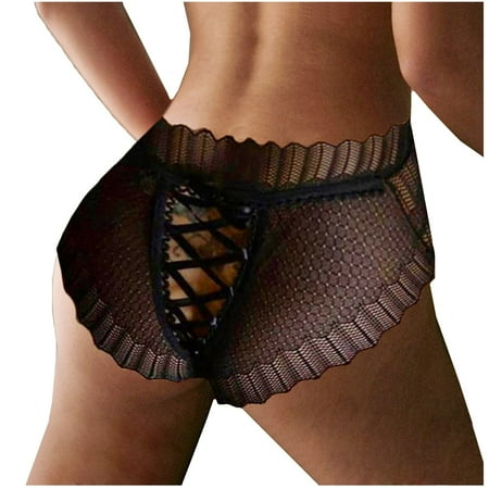 

EUHDSSDE Follure Ladies Elegant Bodydoll Lace Bandage Floral Embroidery Gauze Underpants
