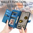 thumbnail image 2 of for Google Pixel 6a Case for Women,Cute Wallet Case with Zipper Pocket Purse Flower Embossed PU Leather Card Slots Wrist Strap Flip Folio Protective Phone Cover for Google Pixel 6a, Blue, 2 of 7