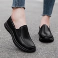 thumbnail image 2 of Gpaecead Women's Faux Leather Flat Sneakers Lightweight Slip On Casual Cushioned Soft Sole Non Slip Comfort Shoes For Commuters Black, 2 of 8