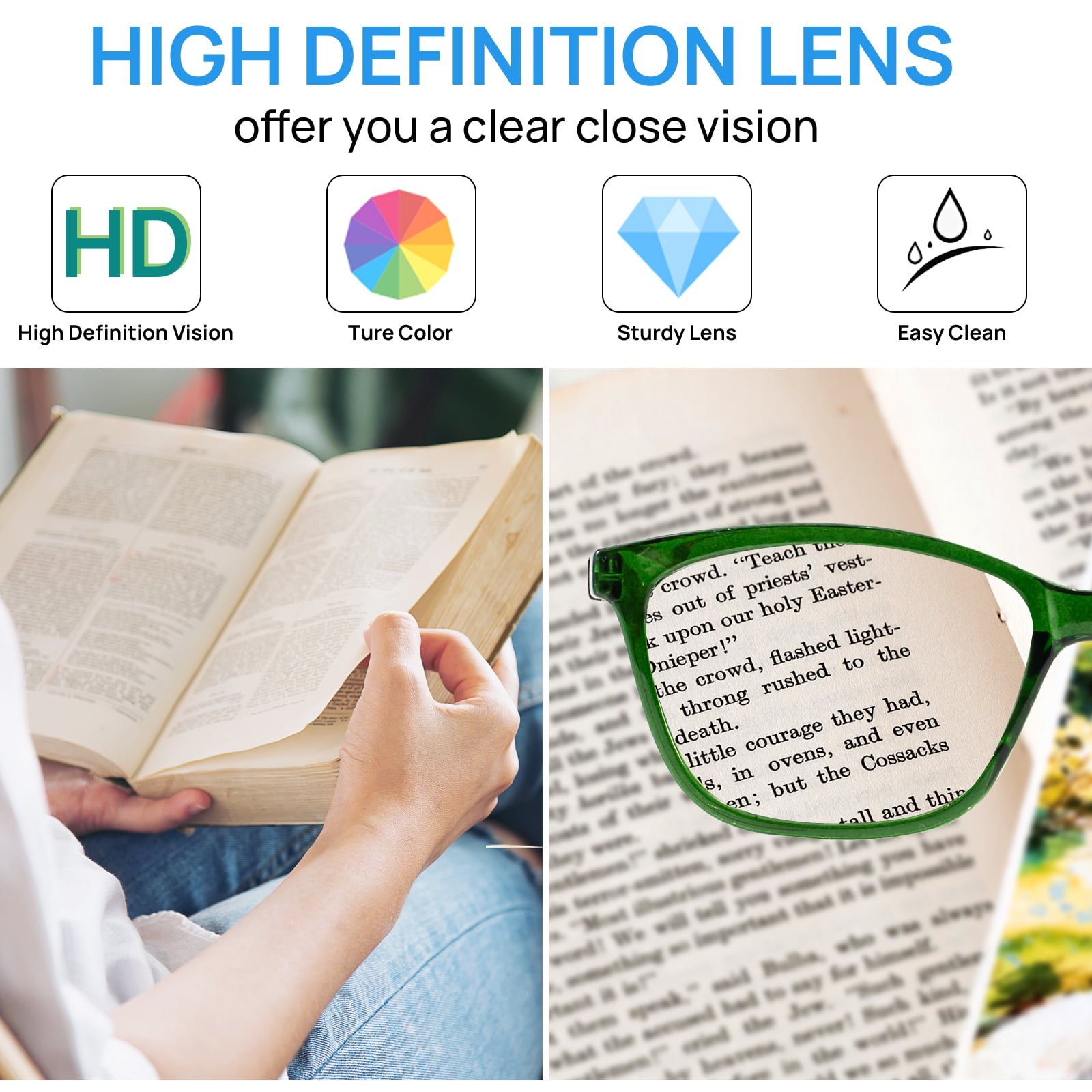 WEMOOTANTS 3 Packs Reading Glasses 3.5+ for Women Square Green Readers with Yellow and Black Check Temples 1.0 1.25 1.50 1.75 2.0 2.25 2.5 2.75 3.0 3.5 4.0 5.00 6.00