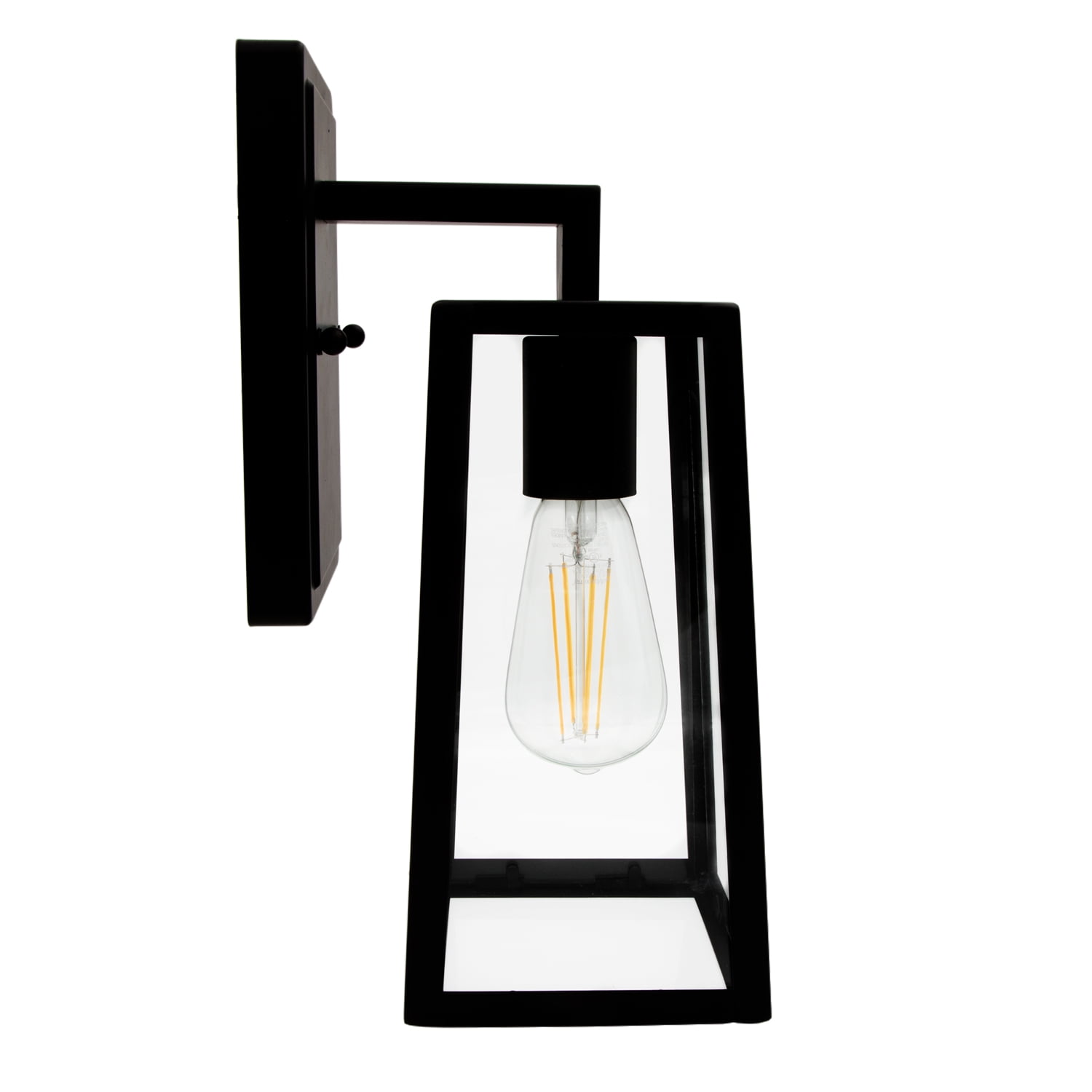 Maxxima LED Outdoor Wall Light, ST19 Edison Bulb 800 Lumens Clear Glass, 2700K Warm White