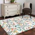 thumbnail image 3 of Area Rug for Living Room, Teal Orange Eucalyptus Non-Slip Indoor Large Carpet for Bedroom/Dining Room, Weeping Botanical Leaves Washable Low-Profile Rectangle Floor Runner Rugs - 4 x 6 Ft, 3 of 8