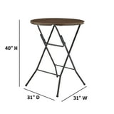 Mainstays 31" Round High-Top Folding Table, Walnut - Walmart.com