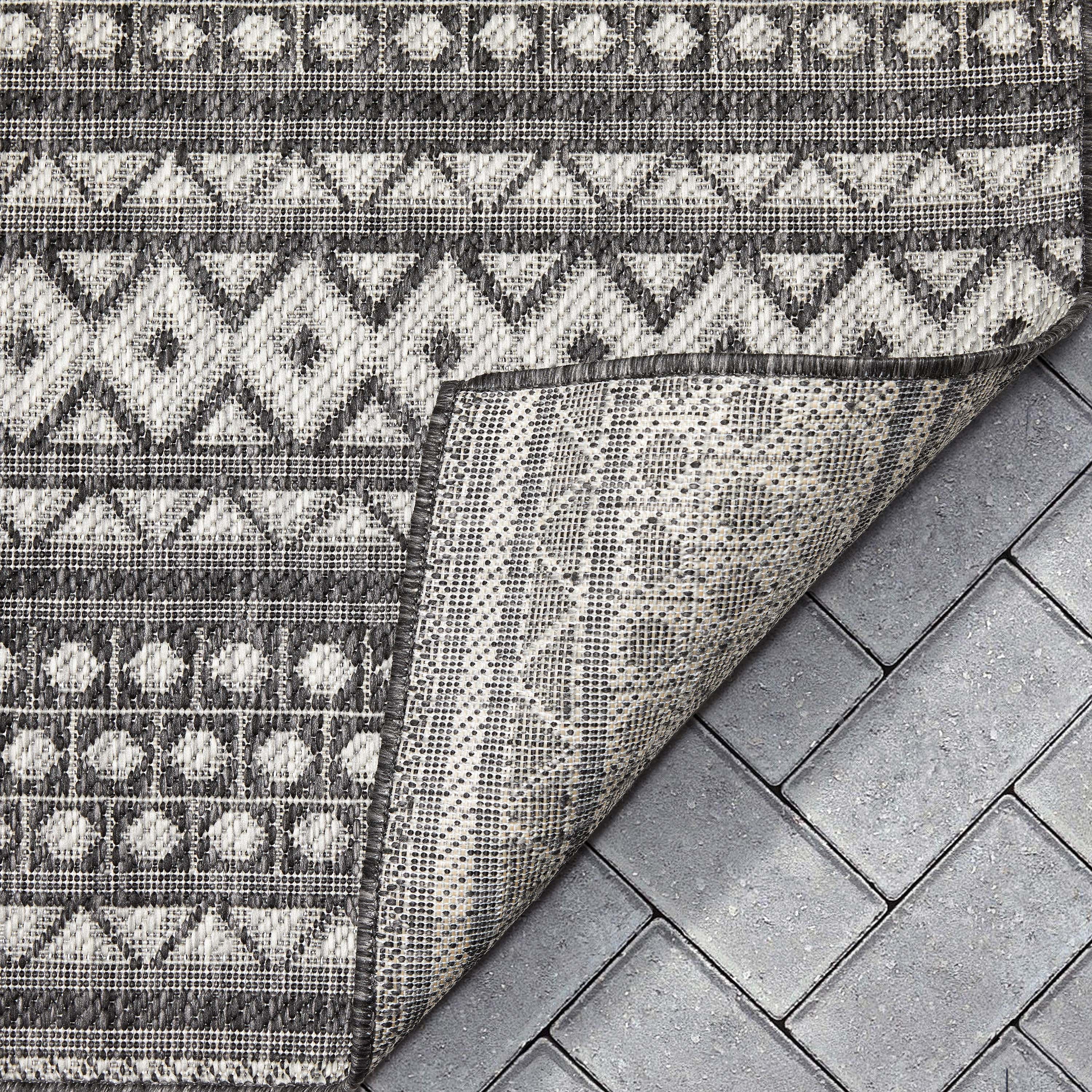 Well Woven Fallon Arwen Modern Tribal Black 2'7" x 9'10" Runner Hi-Lo Indoor/Outdoor Rug