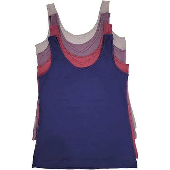 Felina Womens Reversible Tank Top, 4 Pack