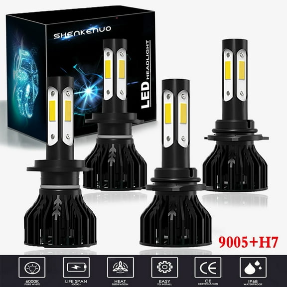 For Mazda 3 2004-2009 LED Headlight Bulbs,9005 H7 High beam and Low Beam Bulbs 4pc