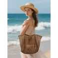 thumbnail image 2 of Deago Mesh Beach Tote Bag for Women Shoulder Handbag Causal Hobo Pool Bags for Travel Pool Vacation Cruise Essentials (Brown), 2 of 9