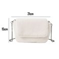 thumbnail image 2 of Hukapapa Bolso pequeño de felpa para mujer, regalo de Navidad, bolso mensajero de moda, bolso de felpa con cadena, color blanco, 2 of 5