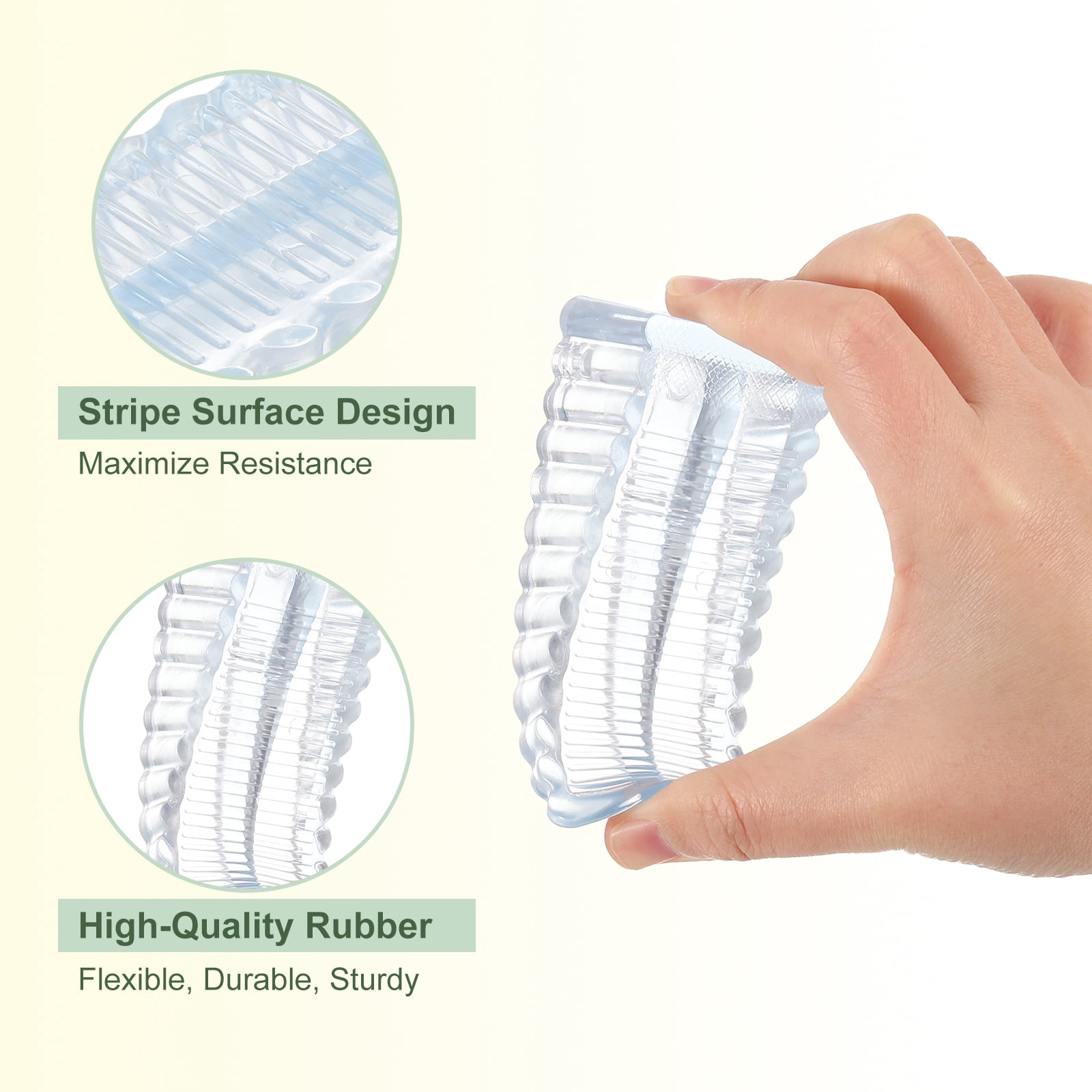 Uxcell 8 Pack 1.10" ABS Door Stoppers for Bottom Door Stop Wedge, Clear
