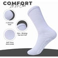 thumbnail image 5 of Diamond Star Unisex Diabetic Loose Top Therapeutic Anti Slip-Non Skid Gripper Soft Cotton Full Cushioned Crew Socks (Grey - 3 Pairs, Socks Size 13-15, Fit Men's Shoe Size 9-14), 5 of 7