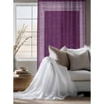 thumbnail image 4 of Sheer Curtains 72 Inches Long, Dark Purple Retro Greek Key Semi Sheer Curtains Light Filtering Window Treatment, Geometric Greece Ancient Farmhouse Privacy Voile Drapes for Living Room 52x72 Inch, 4 of 7