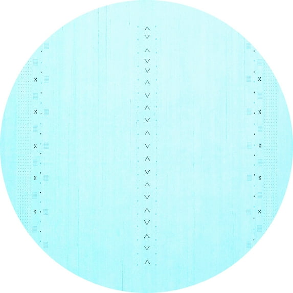 Ahgly Company Indoor Round Solid Light Blue Modern Area Rugs, 6' Round