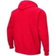 thumbnail image 3 of Men's Colosseum Red Wisconsin Badgers Big & Tall Arch & Logo 2.0 Pullover Hoodie, 3 of 3
