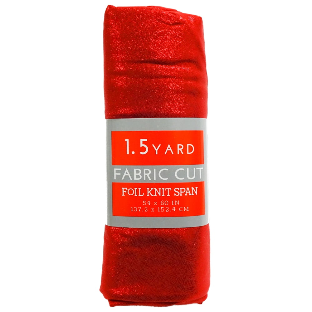 Shason Textile 60' x 1.5 Yards Spandex Glitter Knit Precut Fabric, Red