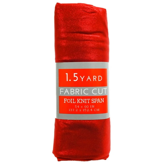 Shason Textile 60" x 1.5 Yards Spandex Glitter Knit Precut Fabric, Red