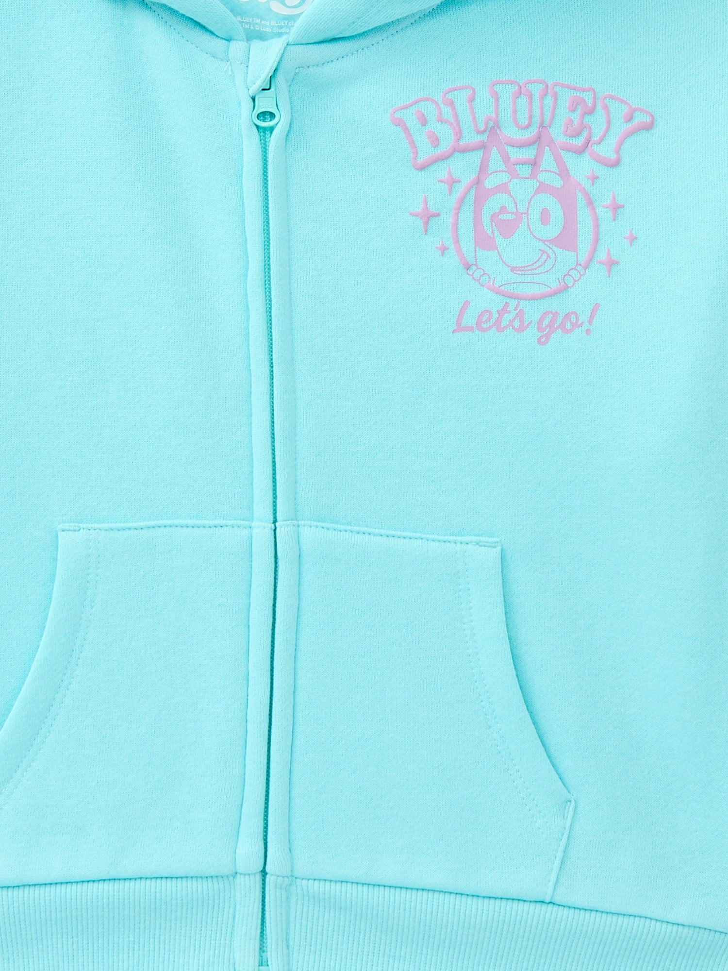 Bluey Toddler Girls' Full Zip Graphic Hoodie, Sizes 12M-5T