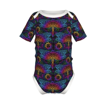 

Coaee Indian Mandalas Dragonfly for Soft Baby Short-Sleeve Bodysuit Baby Climbing Clothes Baby Girls Boys Bodysuit Romper-3 Months