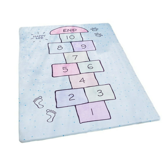 Hopscotch Rug, 39.37in*62.99in/59.06in*78.74in Hop And Count -Fun And Educational, Durable Kid’s Woven Anti Slip Floor Play Mat For Bedroom, Nursery, Classroom