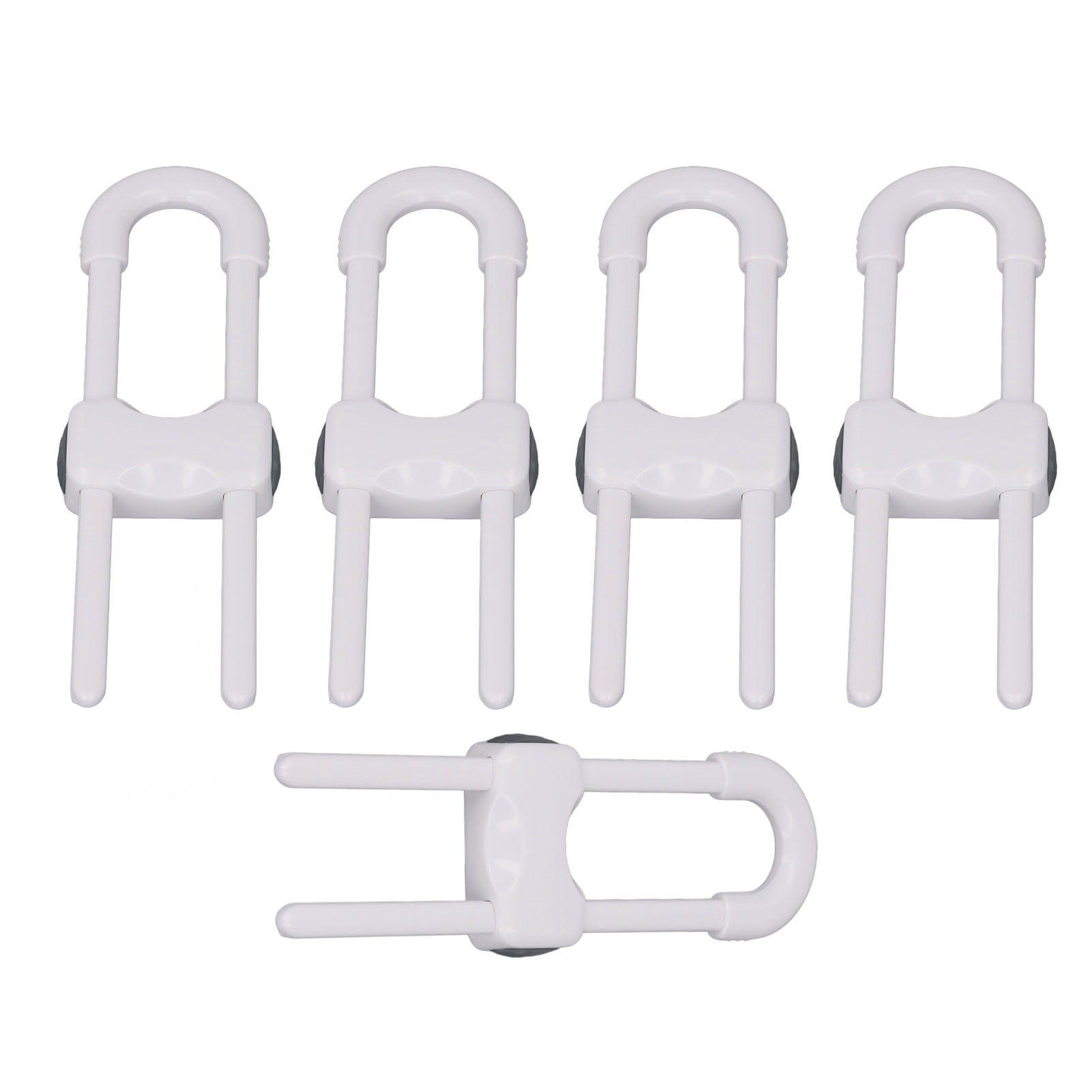 NFTIGB 5Pcs Cabinet Handle Locks Multifunctional Adjustable U Shaped Child Safety Locks for Cabinet Drawer Gate Closet White 7.87 inches / 20 cm