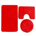 thumbnail image 2 of 3Pcs Toilet Lid Cover + Floor Pedestal Rug + Non-slip Pad Mat Carpet Bathroom Set Home Decor Gift, 2 of 6
