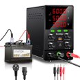 thumbnail image 1 of Adjustable DC Power Supply Variable 60V 5A Switching Regulated DC Bench Power Supply OCP OVP with 18W USB Interface Precision Encoder Knob Black New, 1 of 7