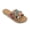 ROSE GOLD, variant on Women's Bohemian Beaded Rhinestone Flat Slide Sandals Colorful Beads Cross Strap Open Toe Summer Slippers
