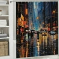 thumbnail image 6 of PIKWEEK Men's Bathroom Shower Curtain Urban Graffiti Art Abstract Picture Shower Curtain Personalized Shower Curtain Street Modern City Male Shower Curtain Multiple Sizes with Hooks White, 6 of 7