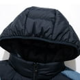 thumbnail image 5 of Hinvhai Men's Hooded Cotton Jacket Spring Winter Thickened Warm Windproof Casual Loose Sports Outerwear Dark Blue XXL(XXL), 5 of 9