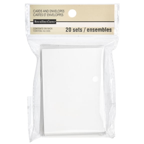 Recollections White Cards & Envelopes, 2.5" x 3.5", 12 Packs: 20 ct. (240 total)