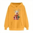 thumbnail image 5 of Feancey Merry Christmas Cute Hoodies for Women Funny Reindeer Print Pullover Tops Drawstring Long Sleeve Fleece Hooded Sweatshirts with Pocket Yellow XXL, 5 of 7
