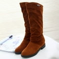 thumbnail image 5 of Womens Mid Calf Boots Boots Soft Winter Suede Autumn Midsolid Warm Boots Classic Color Lowheel Boots, 5 of 9