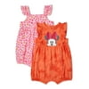Disney Minnie Mouse Baby & Toddler Girls Rompers, 2-Pack, Sizes 0-24M