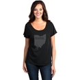 thumbnail image 2 of Thread Tank Home Roots State Ohio OH Women's Relaxed Slouchy Dolman T-Shirt Tee Heather Black Medium, 2 of 4