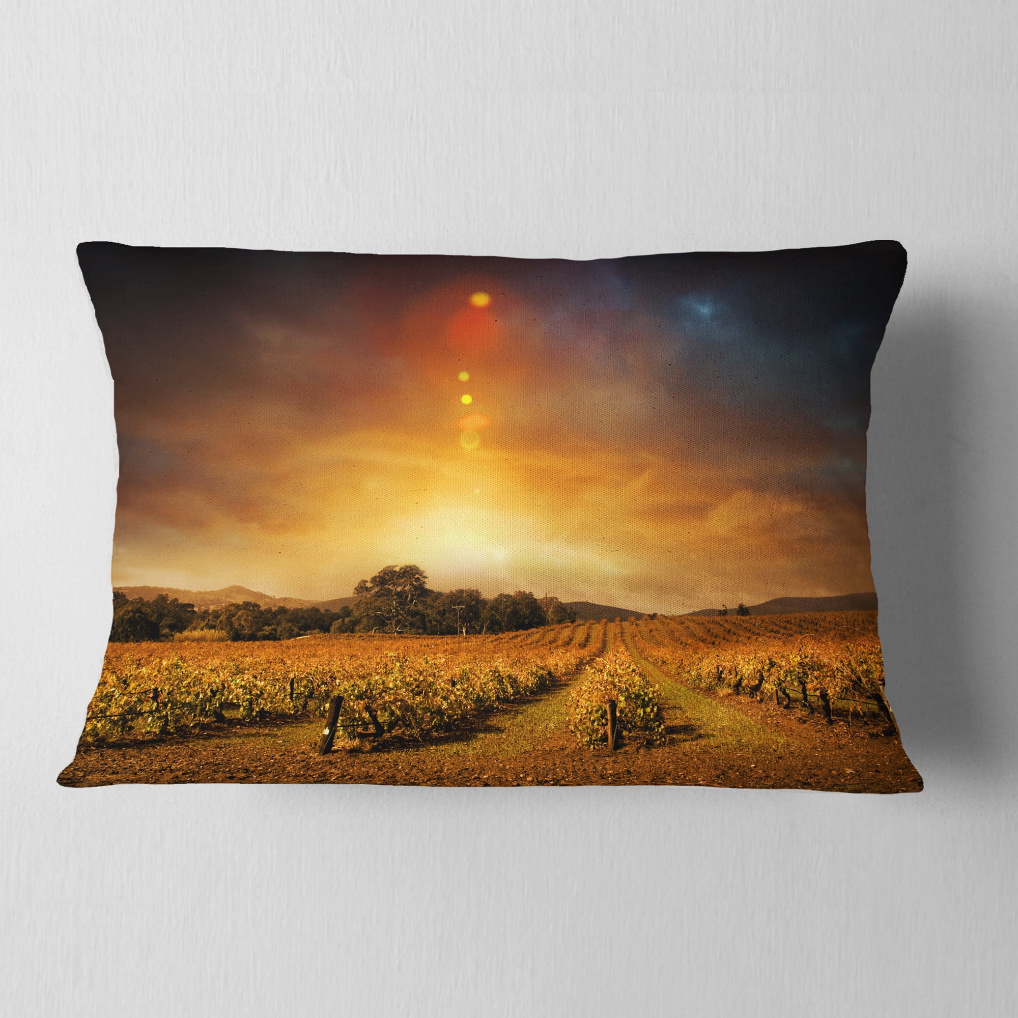 Designart 12" x 20" Yellow Polyester Throw Pillow