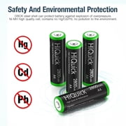 HiQuick 4-Pack AA Rechargeable Batteries 2800mAh - Pre-Charged, 1.2V High Capacity NiMH Batteries