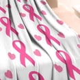 thumbnail image 3 of Pink Breast Cancer Blanket,Comfortable Soft Flannel Throw Blanket,All Season,Warm Lightweight Blankets for Sofa Bed Couch Living Room Chair,30"x40", 3 of 4