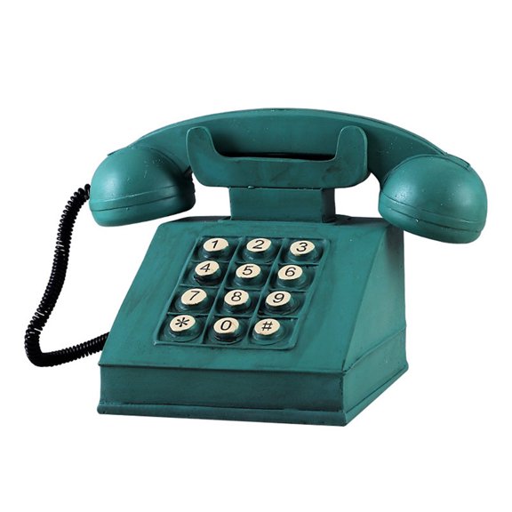 WRITWAA Old Phone Prop Resin Saving Pot Vintage Style Home Decoration