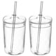 thumbnail image 5 of Cool Glass Cups 2 Set Drinking Glasses For Drinking Transparent Glass With Straw, 5 of 5