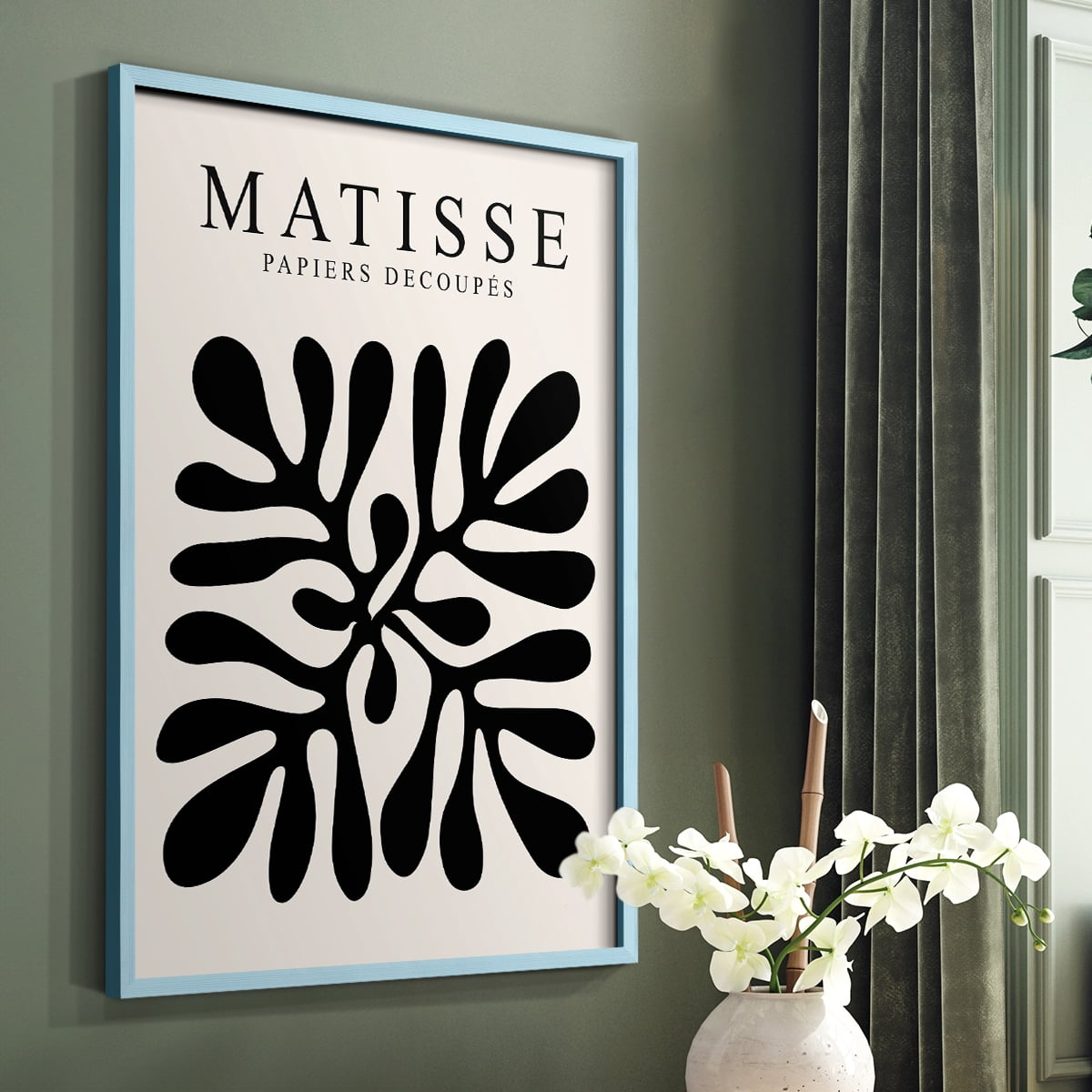 Matisse CXLIII Framed Print in Blue Solid Wood 8 x 10 Framed Print