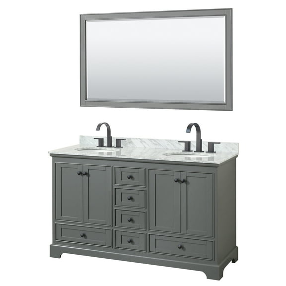 Wyndham Collection Wcs202060dcmunom58 Deborah 60" Free Standing Double Vanity Set - Dark