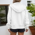 thumbnail image 4 of XIAONU Hoodies For Women Long Sleeve Zip Up Slim Fit Short Hoodie With Pockets Solid Color Basic Pullover Hoodies Sweatshirts For Athletic, 4 of 5
